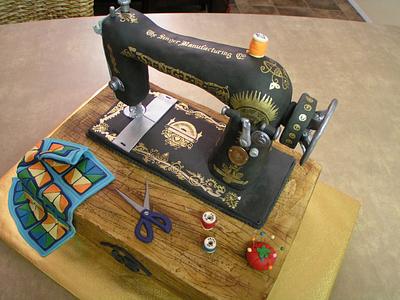 Antique Sewing Machine Birthday Cake - Cake by Sweet Art Cakes