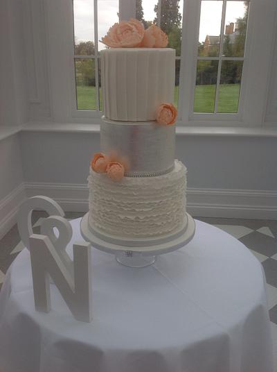 Peony Rose Wedding Cake - Cake by HeatherAsling