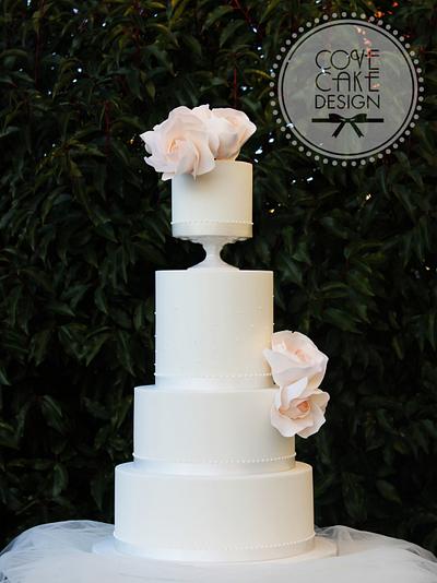 Peach Roses - Cake by Cove Cake Design