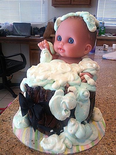 Baby Shower Barrel Bath Cake - Cake by Tiffany McCorkle