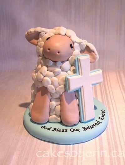 Lambkins Baby Baptism Cake Topper - Cake by erinCA