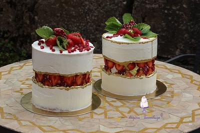strawberry faultline cake - Cake by Brigittes Tortendesign