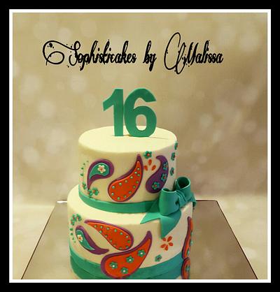 Paisley Sweet 16 - Cake by Sophisticakes by Malissa