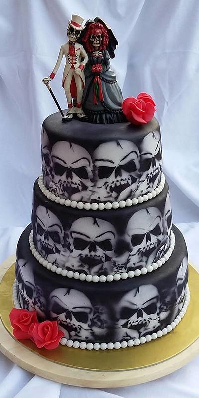 Svadobná torta- Skull cake - Cake by Zuzana38