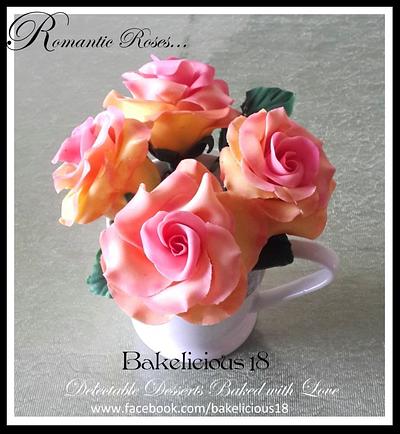 Gum-paste Roses and Cherry Blossoms - Cake by Bakelicious18