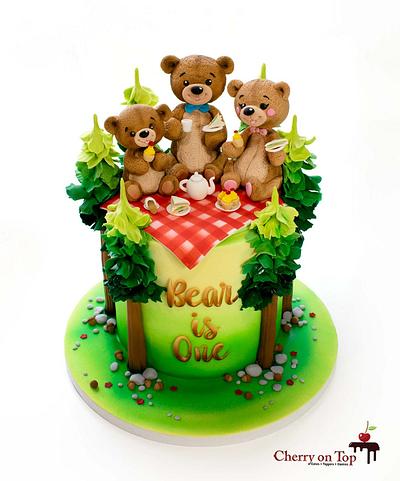 Little Bear's Tea Party 🐻🐻🐻🌲🌲🧁☕️🥪 - Cake by Cherry on Top Cakes
