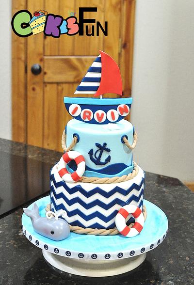 Sailor Themed First Birthday - Cake by Cakes For Fun