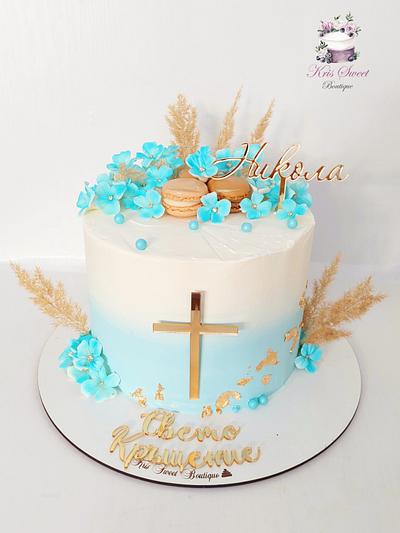 Christening in blue - Cake by Kristina Mineva