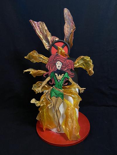 Jean Grey- the Phoenix ( World of Marvel Cake Collaboration) - Cake by Cristina Arévalo- The Art Cake Experience