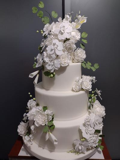Wedding White & Green - Cake by Julissa 