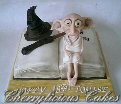 Harry Potter- Spell Book and Dobby - Cake by Victoria - Cherrylicious Cakes