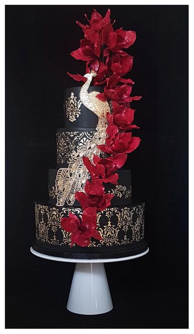 Cake Tag: Black Gold Red - Cakesdecor