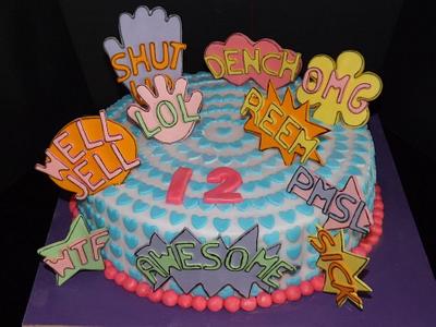 Teen word cake pop art style - Cake by Caketogo