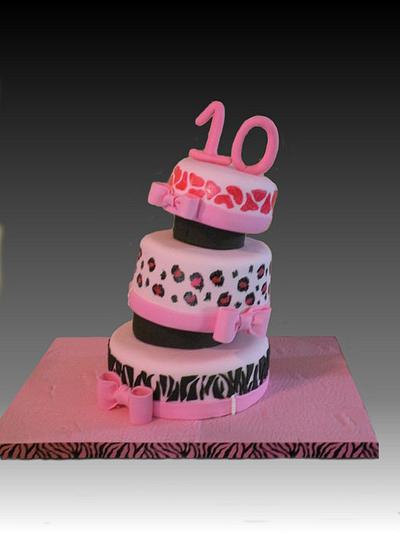 Pink animal print cake - Cake by Sweetmom