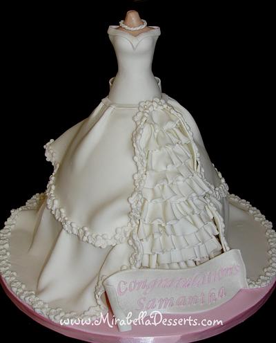 Ruffled Bridal Gown Cake - Cake by Mira - Mirabella Desserts