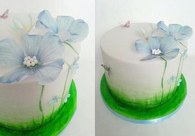 Flowers and butterflyes - Cake by CakesVIZ