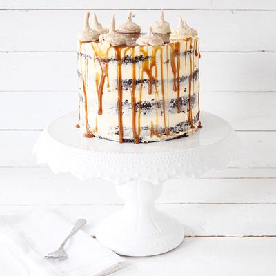 Scantily Clad Chocolate and Salted Caramel Cake - Cake by blossomandcrumb