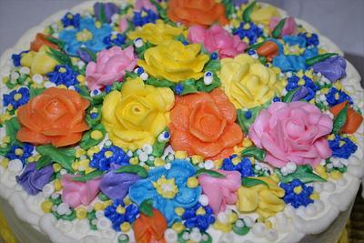 buttercream dream floral cake - Cake by Nancys Fancys Cakes & Catering (Nancy Goolsby)