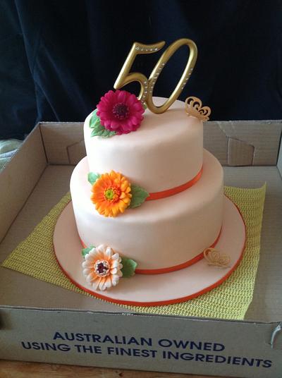 50th Wedding Anniversary Cake - Cake by Karen Blunden