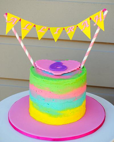 Rainbow Buttercream Cake - Cake by Amelia's Cakes