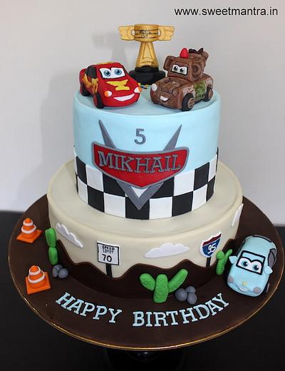 Pixar Mcqueen car tier cake - Cake by Sweet Mantra Homemade Customized Cakes Pune