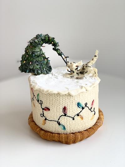 Puppy pulls down the Xmas tree - Cake by Agnes Havan-tortadecor.hu