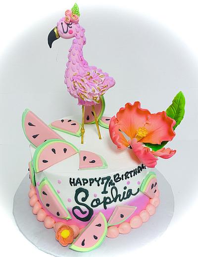 Flamingo summer - Cake by Lucky Bear Cakes 