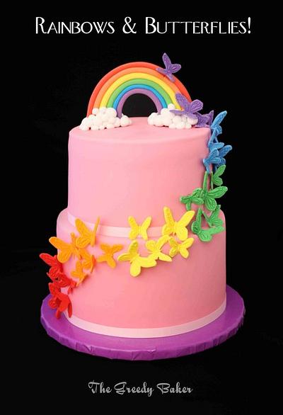 Rainbows & Butterflies - Cake by Kate