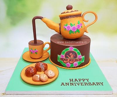 Corporate anniversary cake in fondant - Cake by Sweet Mantra Homemade Customized Cakes Pune