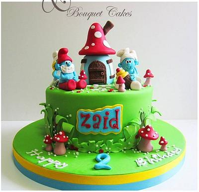 Smurfs cake - Cake by Ghada _ Bouquet cakes