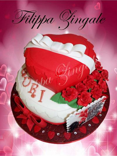 Red & white love cake - Cake by filippa zingale