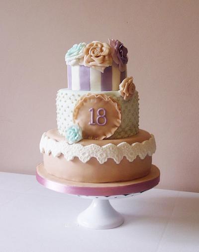 Vintage pastel 18th birthday cake - Cake by bridgewaterbakery
