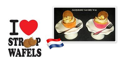 a typical Dutch treat ... "Stroopwafels" but now merged into cupcakes - Cake by Jacqueline
