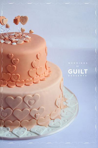 Tangerine Hearts Cake - Cake by Guilt Desserts