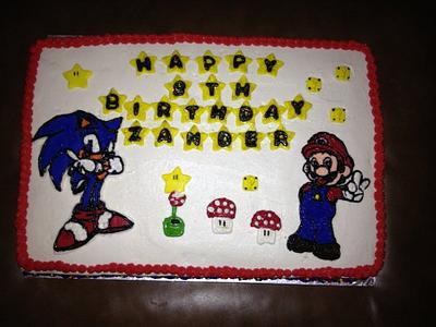 Mario and Sonic - Cake by beth78148