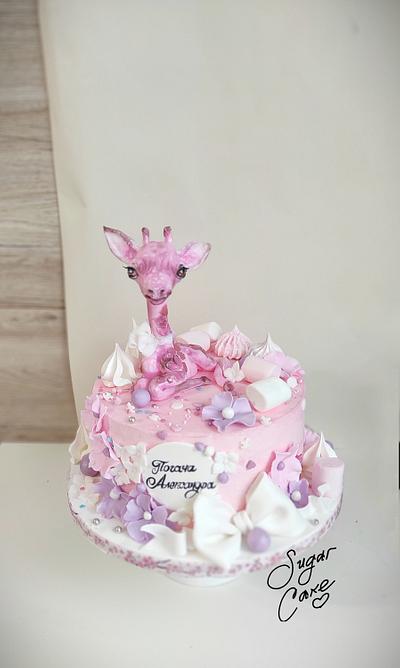 Pink giraffe  - Cake by Tanya Shengarova