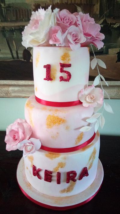 15 years rose and peonies cake - Cake by Federica Sampò 