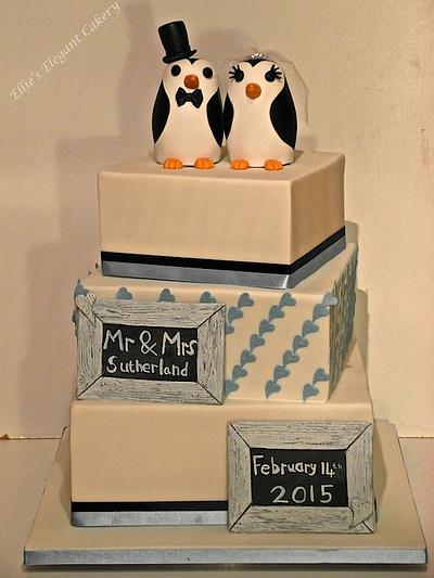 Penguins and chalkboards :) - Cake by Ellie @ Ellie's Elegant Cakery