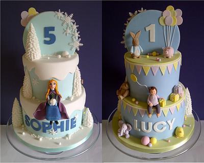 Sophie & Lucy's Half & Half Cake - Cake by CakeyCake