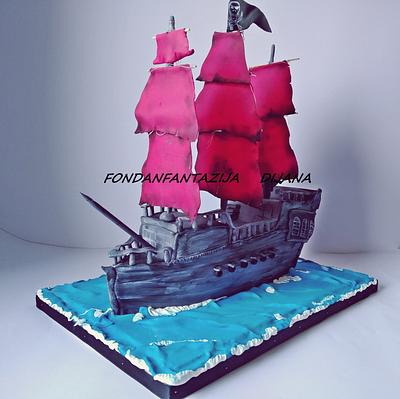 Pirate ship cake - Cake by Fondantfantasy