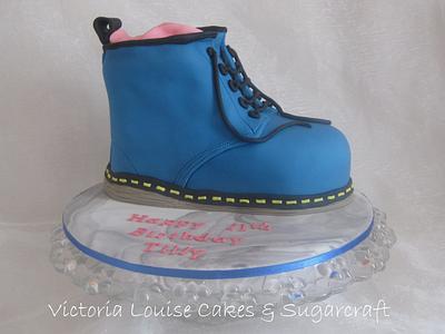 Blue Boot Cake - Cake by VictoriaLouiseCakes