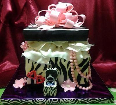 Engagement Gift Box Cake - Cake by Wendy Lynne Begy