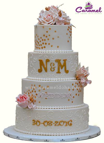 Simple Wedding Cake - Cake by Caramel Doha