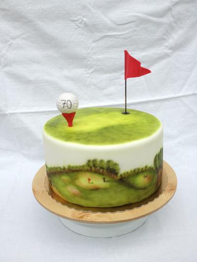 Airbrushed golf lover cake  - Cake by Denisa O'Shea