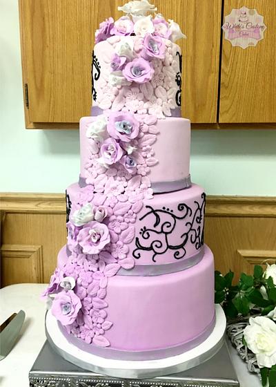 Lavender Wedding  - Cake by Sabrina - White's Custom Cakes 
