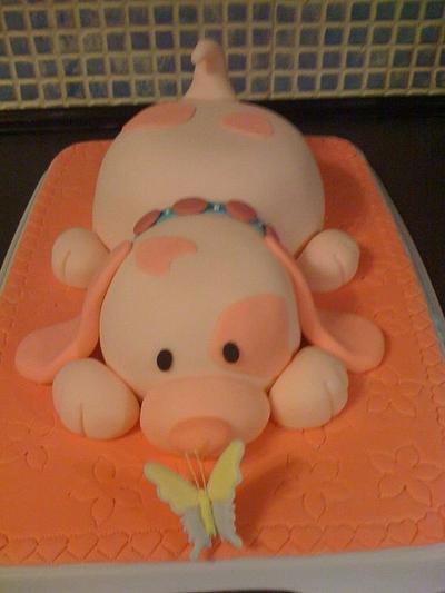 Pink Puppy Dog Cake - Cake by Mrs BonBon