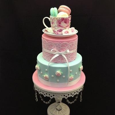 Kitchen Tea Cake with Macarons - Cake by cjsweettreats