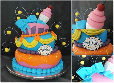Wonky sweet celebration cake - Cake by jennie