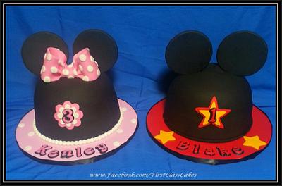 Minnie & Mickey Mouse Ears Cake & Cupcakes - Cake by First Class Cakes