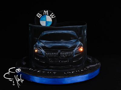 Hand painted BMW with lights  - Cake by Diana